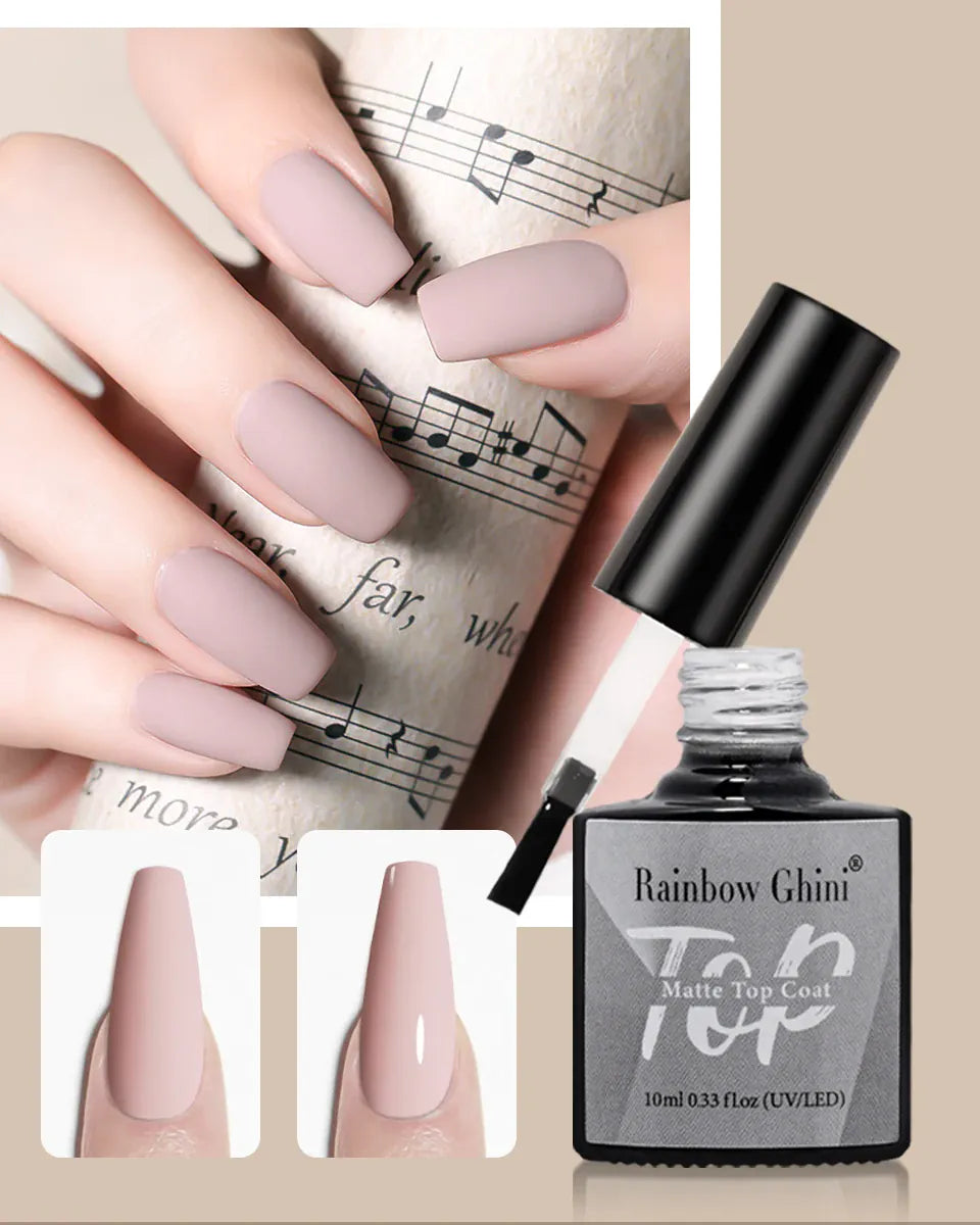 KissICON Rainbow Ghini 10ml matte top coat gel Nail