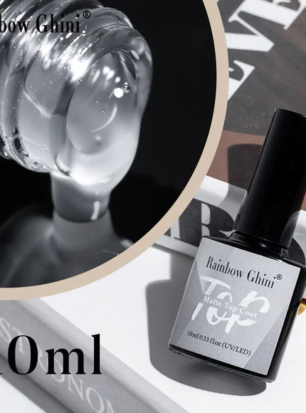 KissICON Rainbow Ghini 10ml matte top coat gel Nail