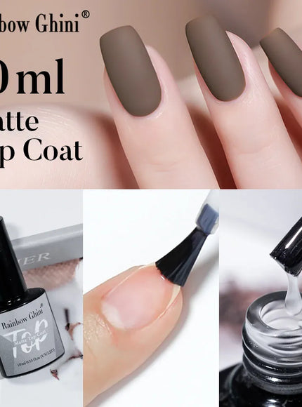 KissICON Rainbow Ghini 10ml matte top coat gel Nail