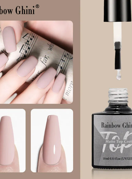 KissICON Rainbow Ghini 10ml matte top coat gel Nail