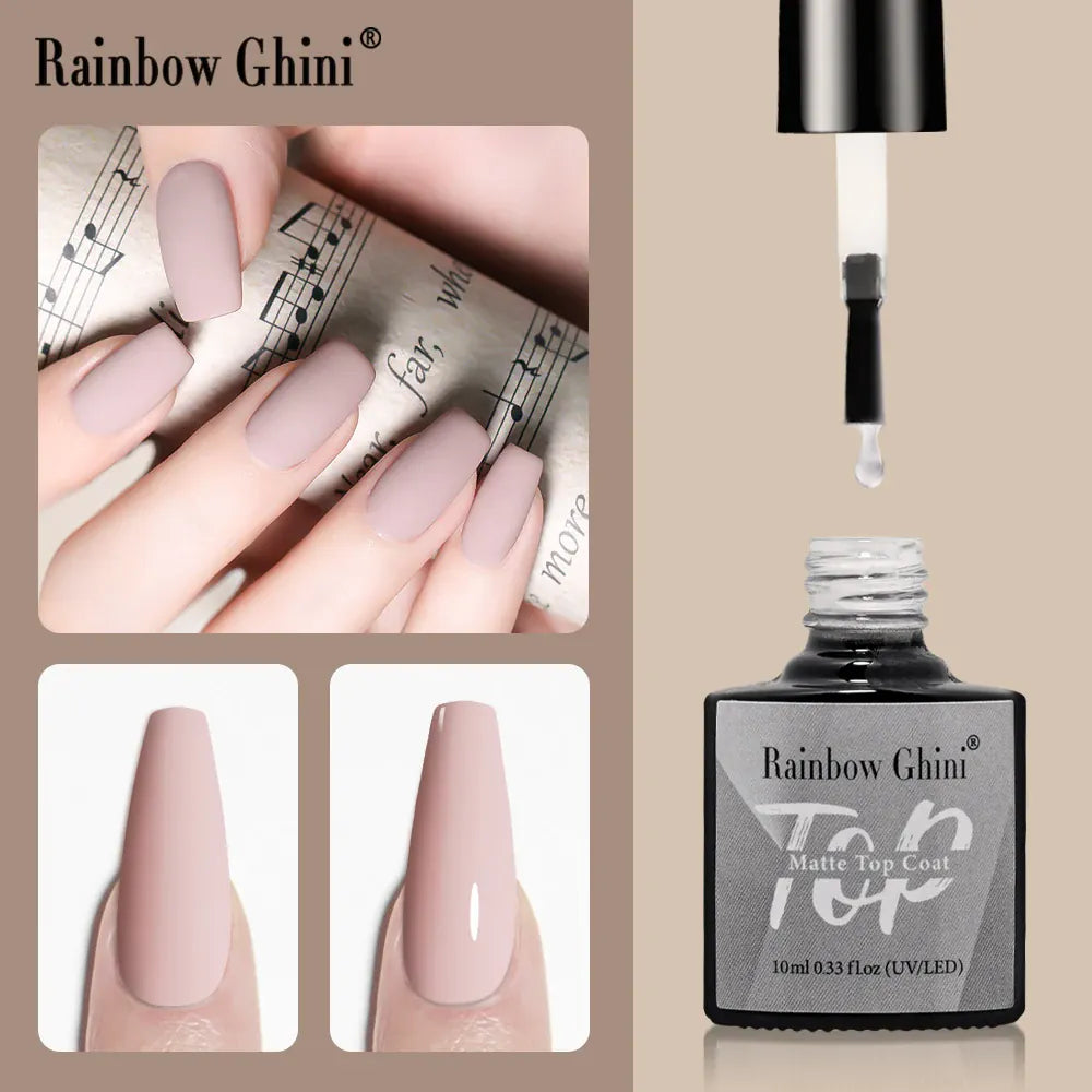 KissICON Rainbow Ghini 10ml matte top coat gel Nail