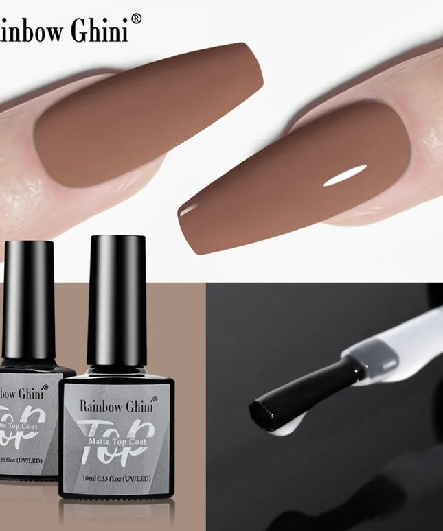 KissICON Rainbow Ghini 10ml matte top coat gel Nail