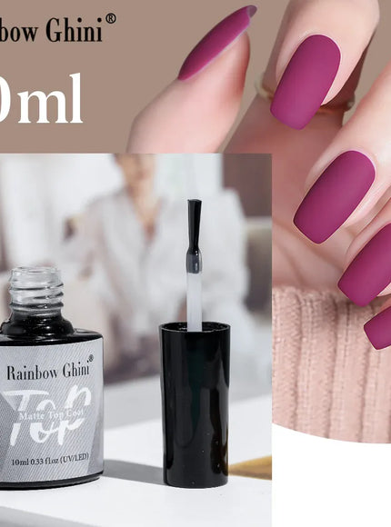 KissICON Rainbow Ghini 10ml matte top coat gel Nail