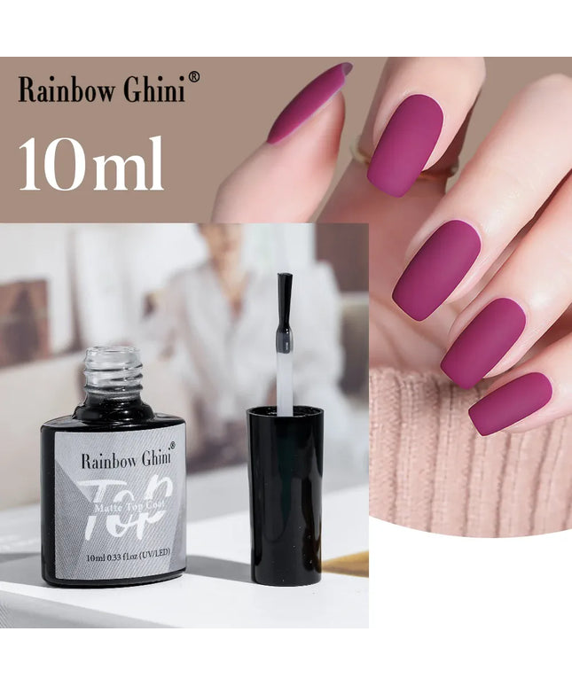 KissICON Rainbow Ghini 10ml matte top coat gel Nail