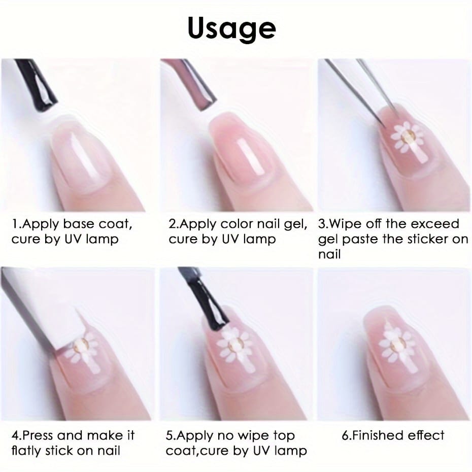KissICON Random Style / 5pcs KissIcon 3D Geometry Flower Nail Stickers - Glossy
