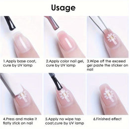 KissICON Random Style / 5pcs KissIcon 3D Geometry Flower Nail Stickers - Glossy