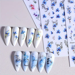 KissICON Random Style / 5pcs KissIcon 3D Geometry Flower Nail Stickers - Glossy