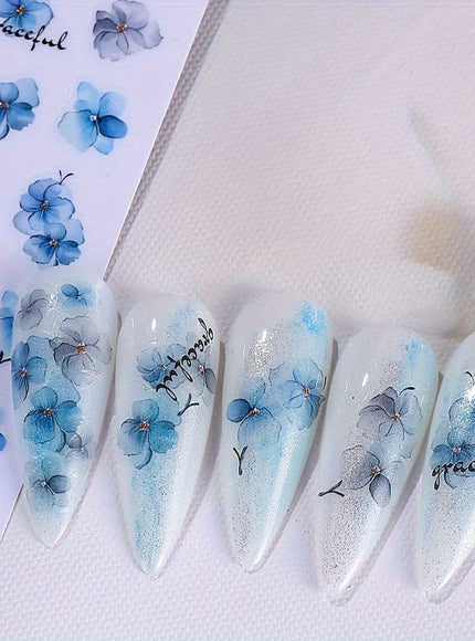 KissICON Random Style / 5pcs KissIcon 3D Geometry Flower Nail Stickers - Glossy