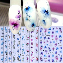 KissICON Random Style / 5pcs KissIcon 3D Geometry Flower Nail Stickers - Glossy