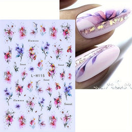 KissICON Random Style / 5pcs KissIcon 3D Geometry Flower Nail Stickers - Glossy