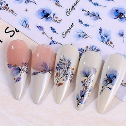 KissICON Random Style / 5pcs KissIcon 3D Geometry Flower Nail Stickers - Glossy