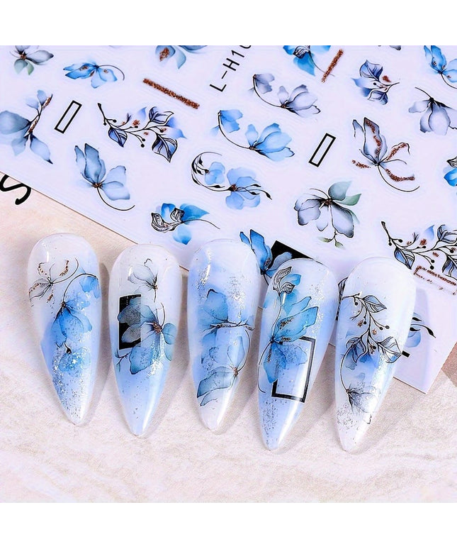 KissICON Random Style / 5pcs KissIcon 3D Geometry Flower Nail Stickers - Glossy