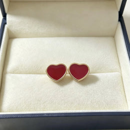 KissICON Red 1 Heart‑Shaped Jewellery Women's Necklace Bracelet Earrings S925 Silver Plating Rose Gold 5A Zircon High-End Exquisite Party Gift