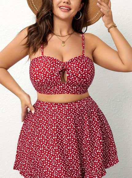 KissICON Red / 1XL Chic Curve Threepiece Bikini – Beach