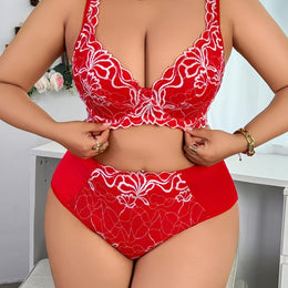 KissICON Red / 1XL Curve Red Lace Full Coverage Bra