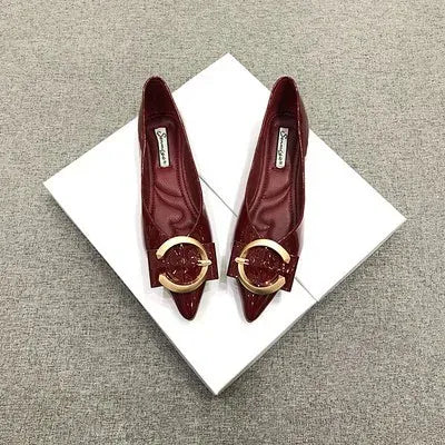 KissICON Red / 34 Flat Shoes for Women Spring Autumn New Red