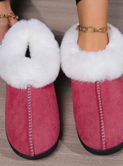 KissICON Red / 44-45 Indoor Flat Heel Warm Home Slippers Women Bag