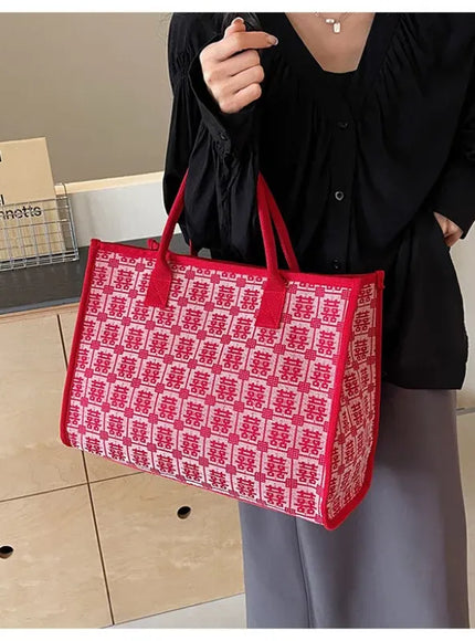 KissICON Red Bridal Tote – Wedding Work Purse