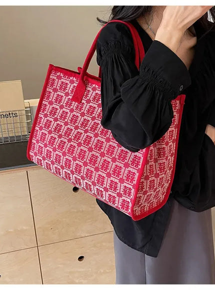 KissICON Red Bridal Tote – Wedding Work Purse