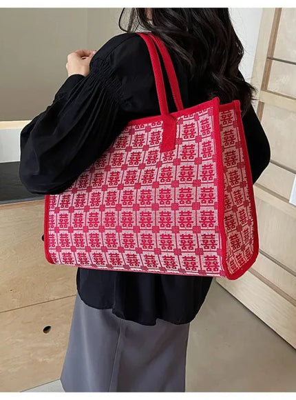 KissICON Red Bridal Tote – Wedding Work Purse