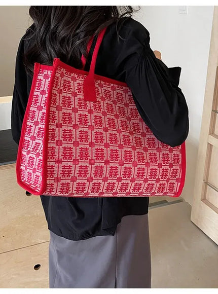 KissICON Red Bridal Tote – Wedding Work Purse