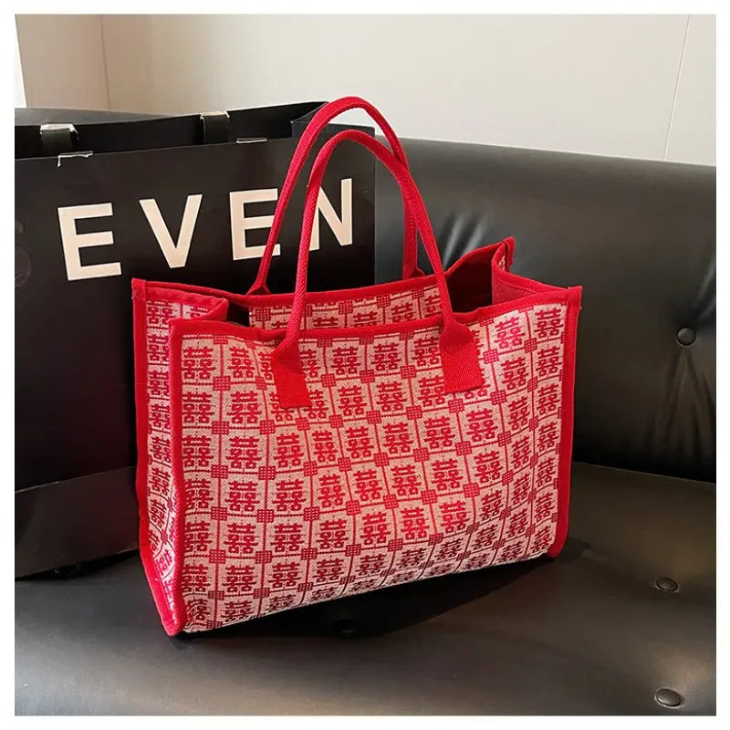 KissICON Red Bridal Tote – Wedding Work Purse