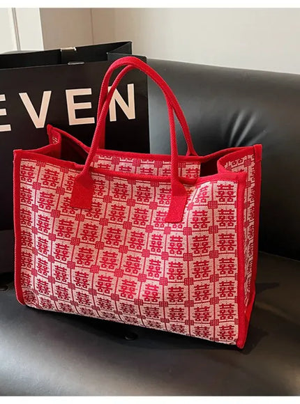 KissICON Red Bridal Tote – Wedding Work Purse