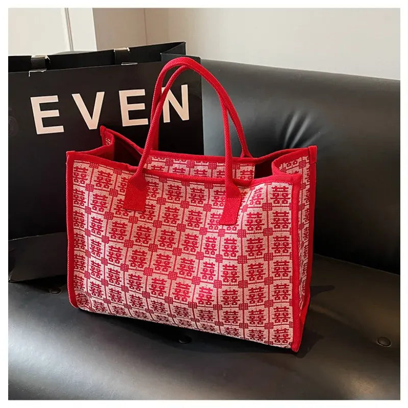 KissICON Red Bridal Tote – Wedding Work Purse