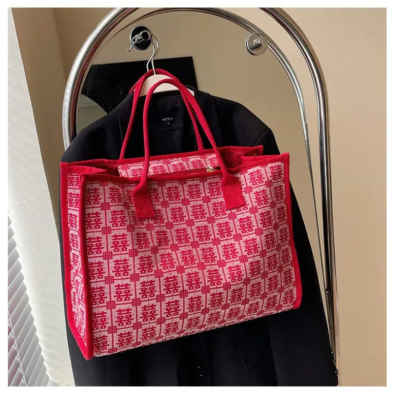 KissICON Red Bridal Tote – Wedding Work Purse