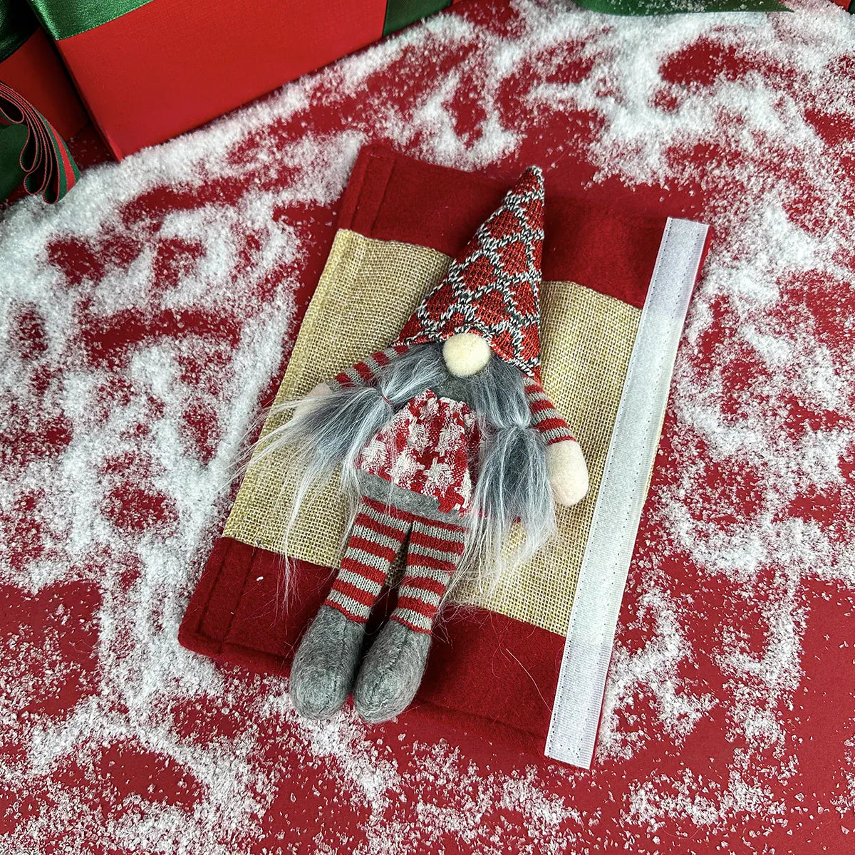 KissICON Red Christmas decoration,faceless old man, refrigerator, household appliances, handle, microwave oven, dishwasher, kitchen furniture