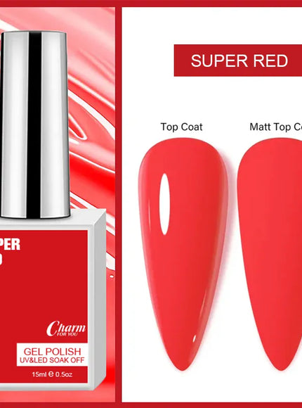 KissICON Red Classic Gel Nail Polish 15ml Black White Red