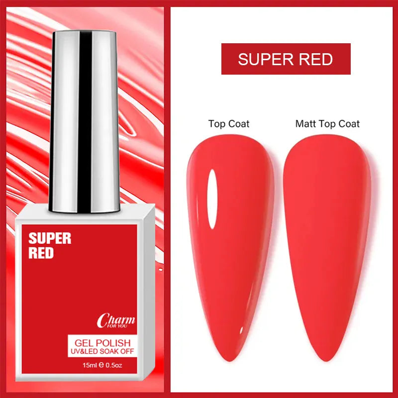 KissICON Red Classic Gel Nail Polish 15ml Black White Red