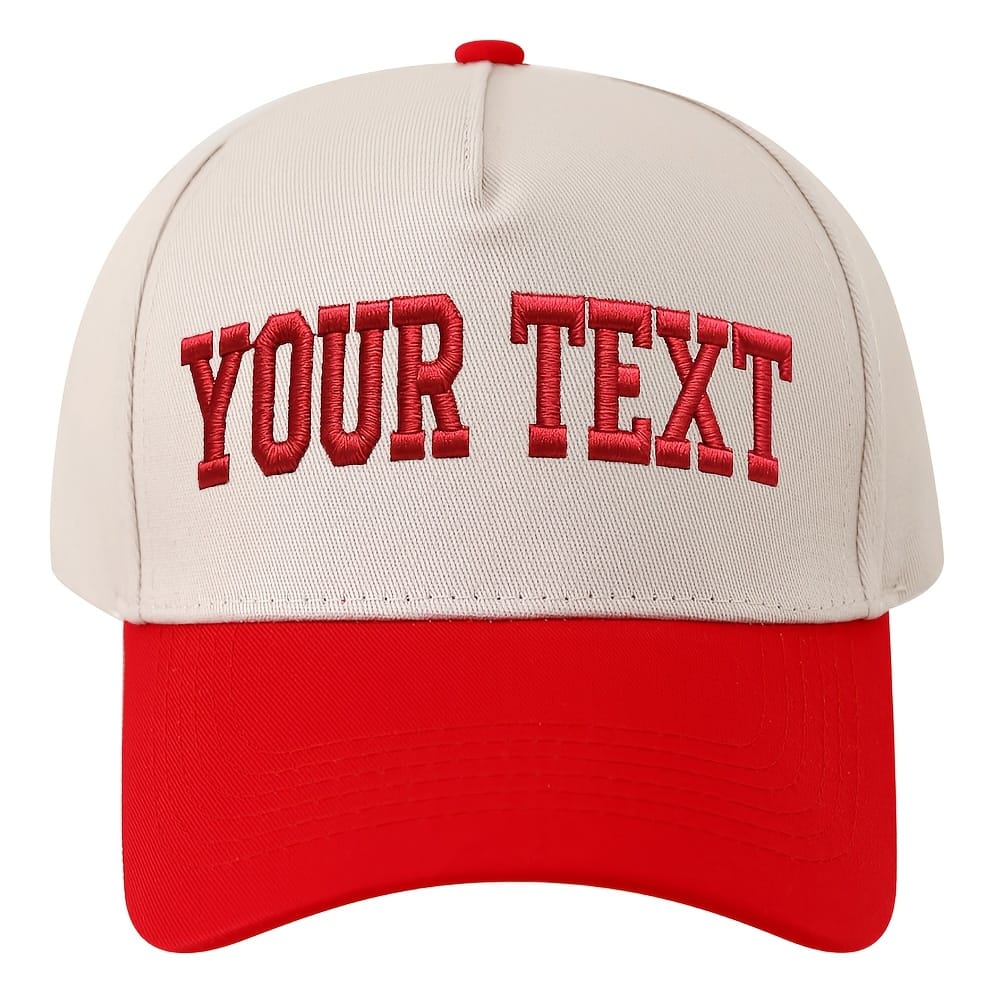 KissICON Red Custom Embroidered Baseball Cap Your Text Your Style