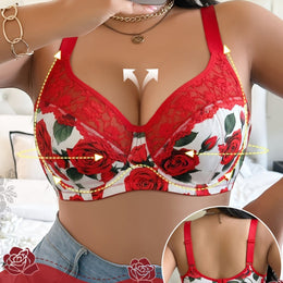 KissICON Red / EU 85C Valentine's Day Plus-size Women's Lingerie – Rose