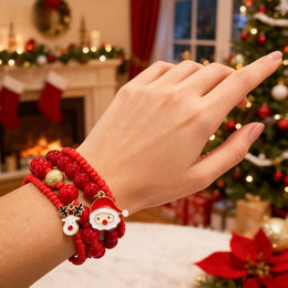 KissICON Red Festive Red Gold Christmas Bracelet