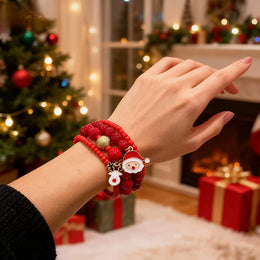 KissICON Red Festive Red Gold Christmas Bracelet