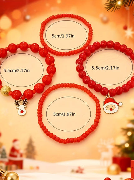 KissICON Red Festive Red Gold Christmas Bracelet