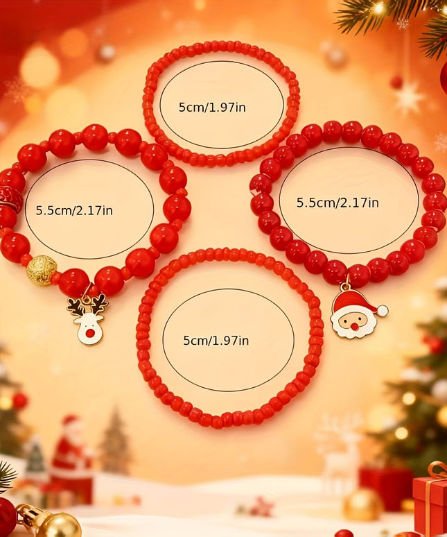 KissICON Red Festive Red Gold Christmas Bracelet