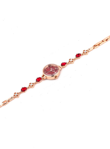 KissICON Red Green Quartz Bracelet Watch For Women Waterproof Timepiece
