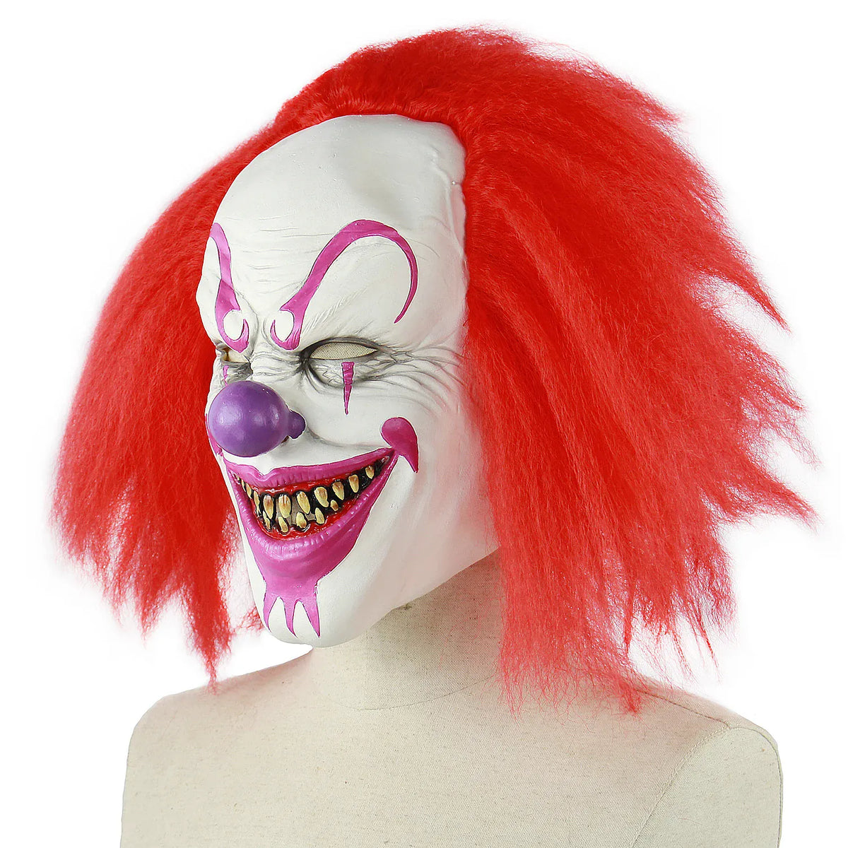 KissICON Red Halloween Costume Mask Scary Party Latex Clown Mask