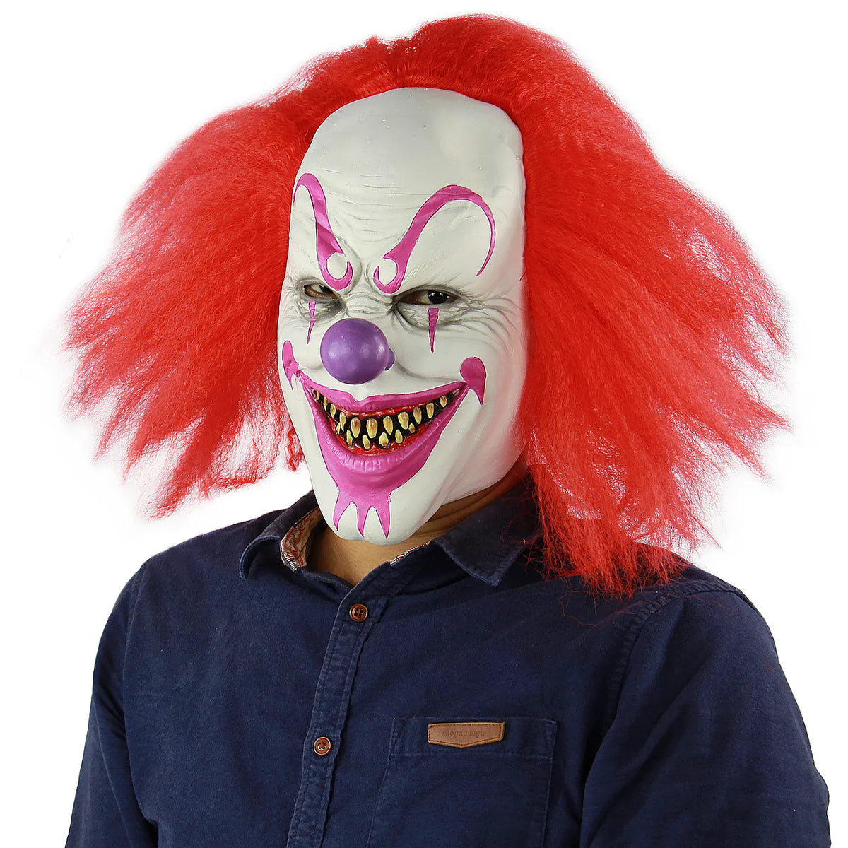 KissICON Red Halloween Costume Mask Scary Party Latex Clown Mask