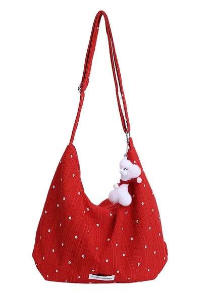 KissICON Red Handbags Leisure Women's Trend Line Light Cloth