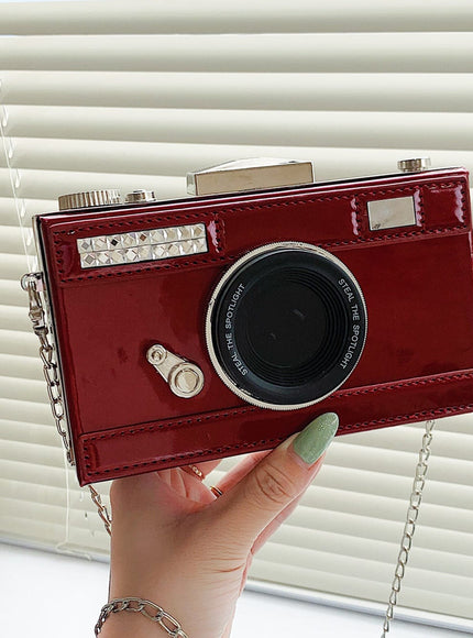 KissICON 【Red】 KissIcon Patent Leather Mini Coin Purse Lipstick Bag
