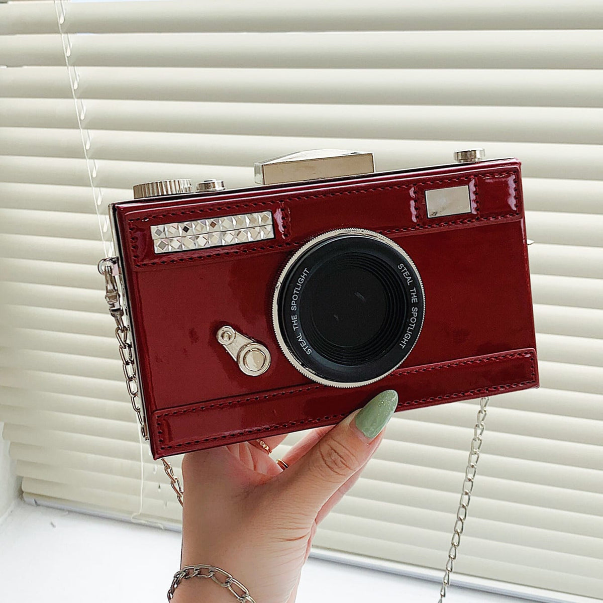 KissICON 【Red】 KissIcon Patent Leather Mini Coin Purse Lipstick Bag