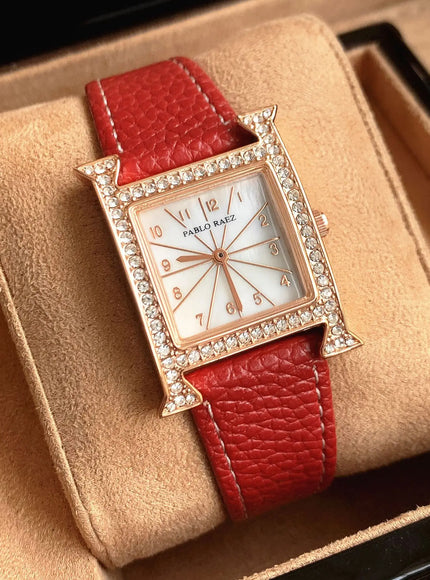 KissICON Red [KissIcon] UTHAI Premium Women Watch Square - Waterproof