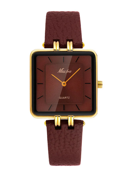 KissICON Red KissIcon Women Watch - Wine Red Square Waterproof