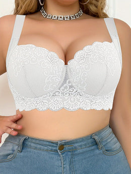 jkthpu-45 Red Lace Plus Size FullBust Lift Bra Support  Comfort