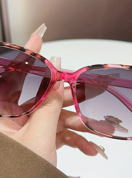 jkthpu-45 Red Retro Pink Tortoise Gradient Lens Fashion Glasses