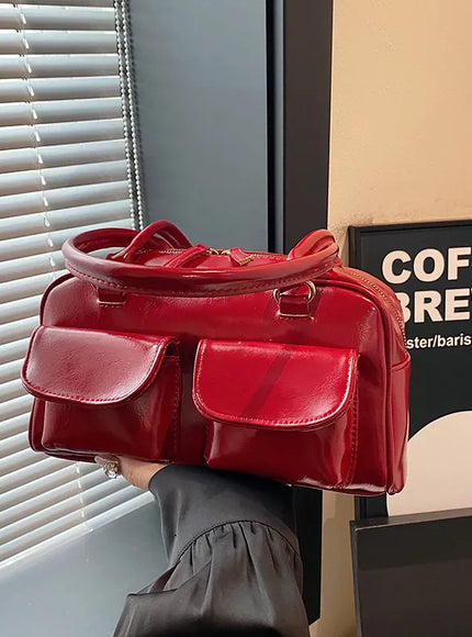 KissICON Red Shoulder Woman Handbag – Purse Black Bags
