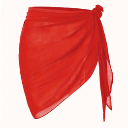 KissICON Red / UK 16/18 Chic Transparent Skirt – Chiffon Wrap
